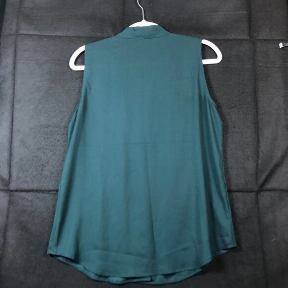 Express Womens Blouse Green V Neck Sleeveless Flowy Stretch Small - Picture 8 of 10